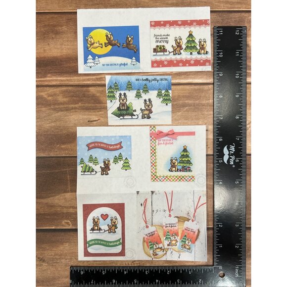 Sunny Studio Clear Stamp & METAL DIE Set Gleeful Reindeer Christmas SSCL-140 - Picture 4 of 4